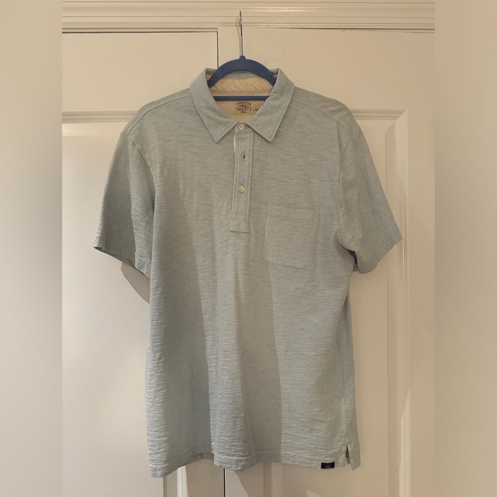 Faherty Men’s M Light Blue Polo